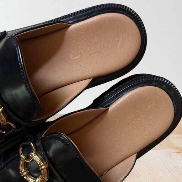 Circus by Sam Edelman Sz 6 Evangeline Black Lug Sole Slip On Mules Loafer Trendy - Picture 6 of 9